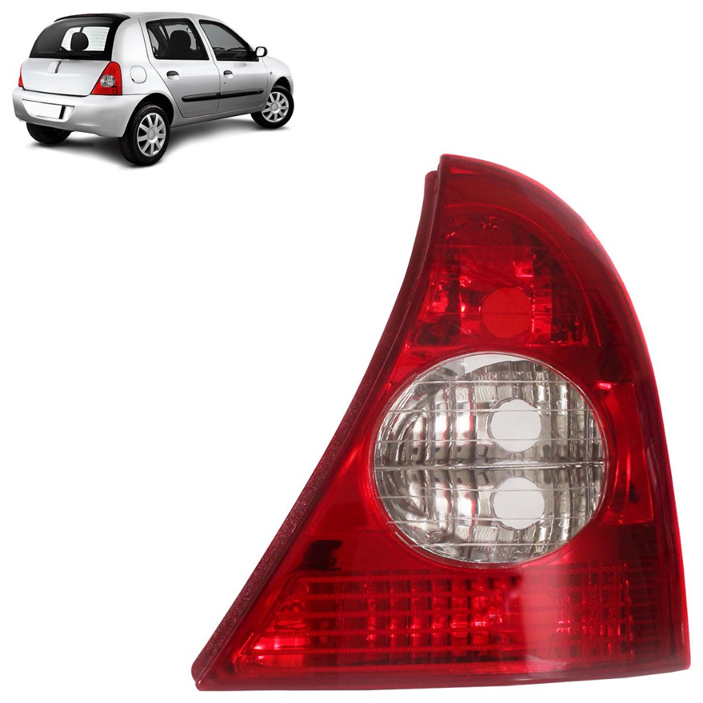 Lanterna Traseira Clio Hatch 2003 2004 2005 2006 2007 2008 2009 2010 Bicolor Lente Lisa Acrilico em Oferta na Shopee