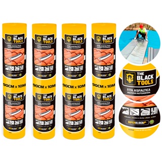 Manta Fita Asfáltica 90cm X 10m Auto Adesiva Vedatudo Aluminizada 4 Unidades The Black Tools em Oferta na Shopee