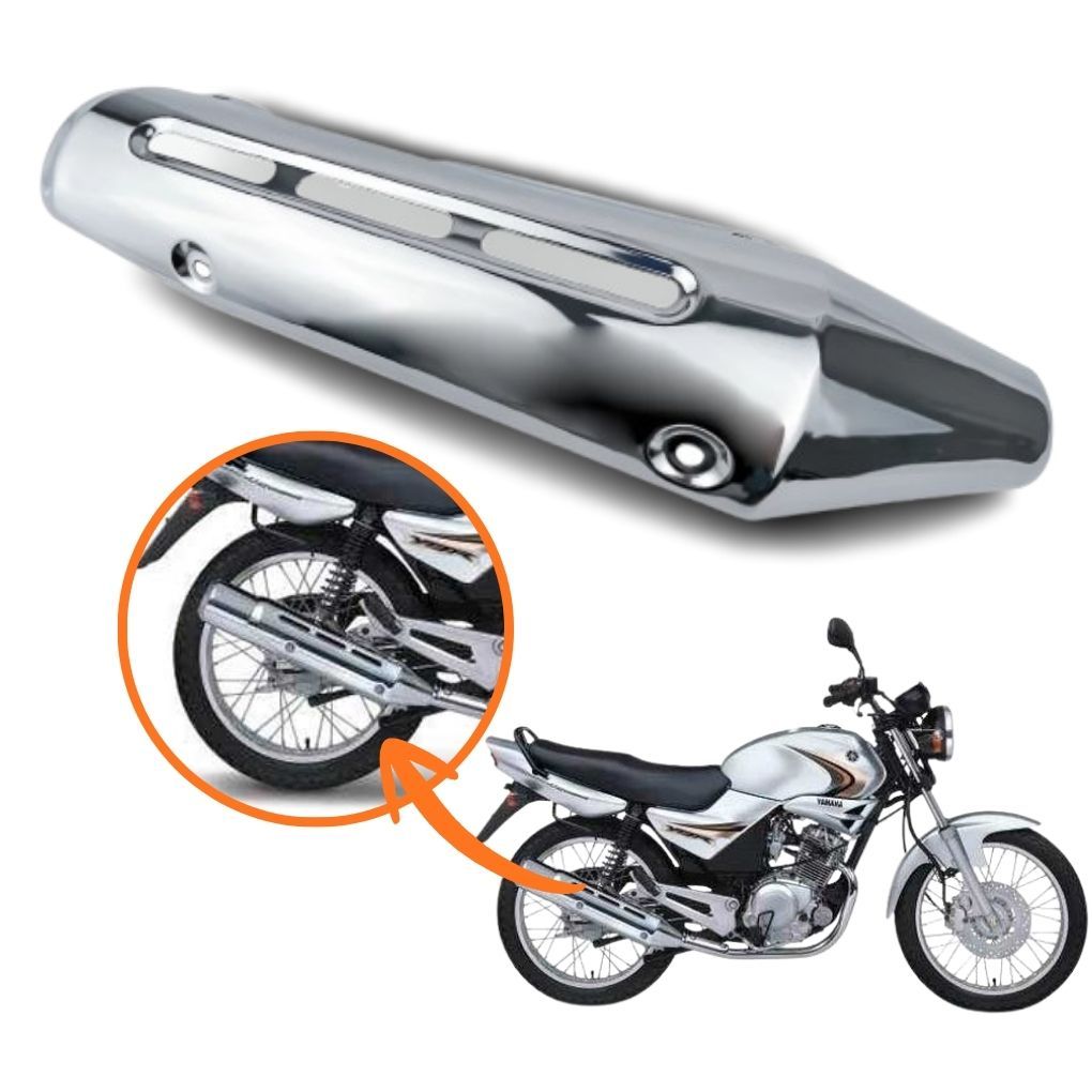 Protetor de Escapamento Cromado Ybr 125 2000 2001 2002 2003 2004 2005 2006 2007 2008 em Oferta na Shopee