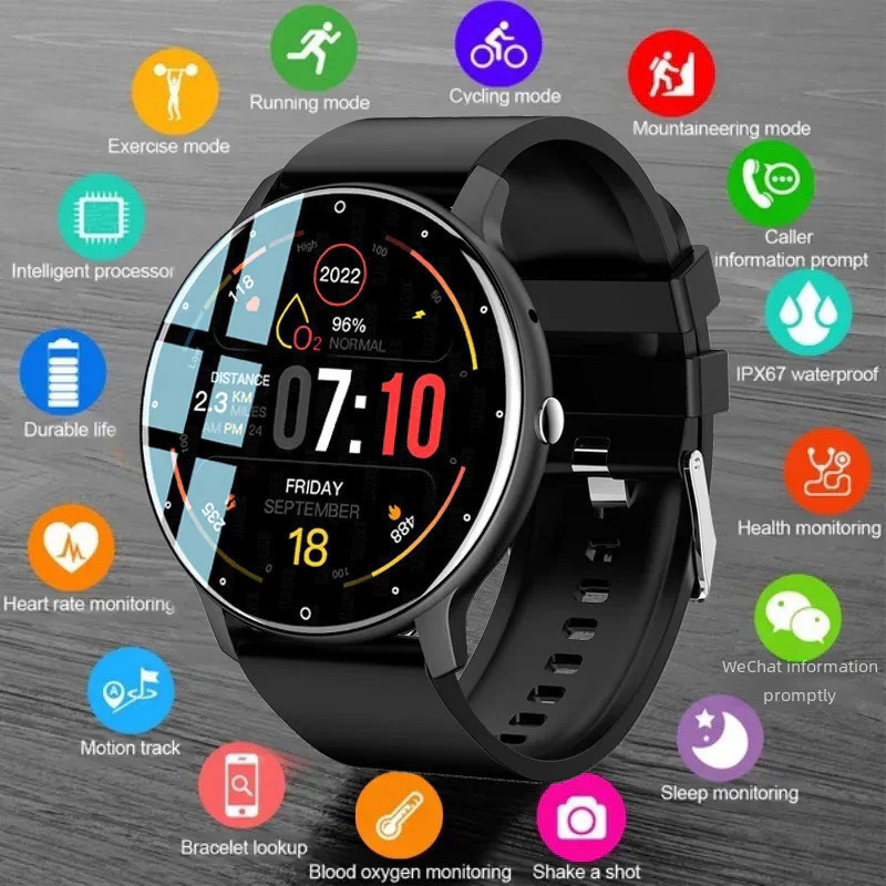 Novo Smartwatch Relógio Inteligente Assistente De Voz Bluetooth Chamada À Prova D'água Homens Mulheres Fitness Esportivo