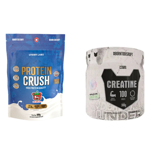 Kit Creatina e Whey Protein Crush Underlabz Whey 900g + Creatina 300g
