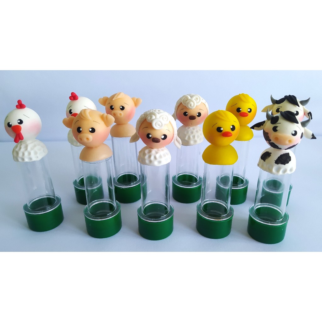 Tubete Fazendinha com Aplique em Biscuit | Lembrancinha Festa Infantil Fazenda