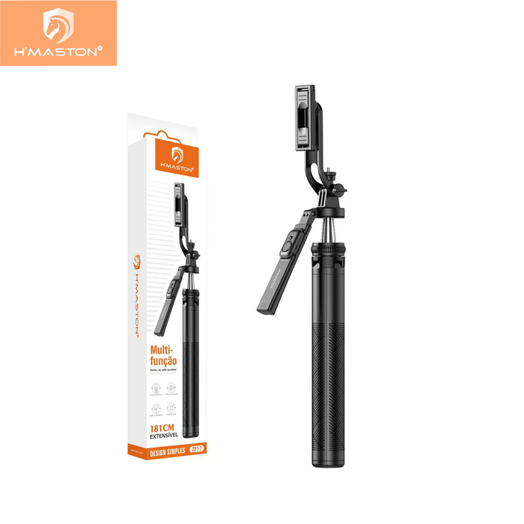Bastão de selfie móvel com controle remoto 181 cm rotação de 360° Tripé Pau De Selfie H'maston ZP-17