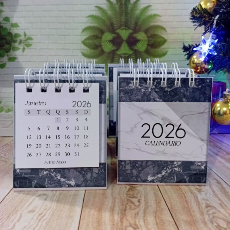 Mini Calendário Masculino de Mesa 2026 - Mimos - Lembrancinhas - Natal em Oferta na Shopee
