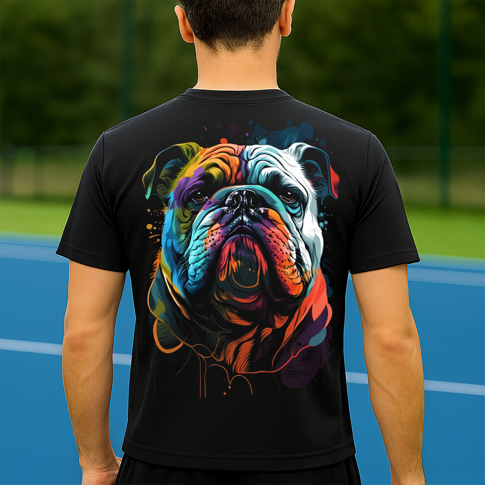 Camiseta Dry Fit Masculina Estampada Cachorro Colorido P ao GG Leve Respirável Academia Treino