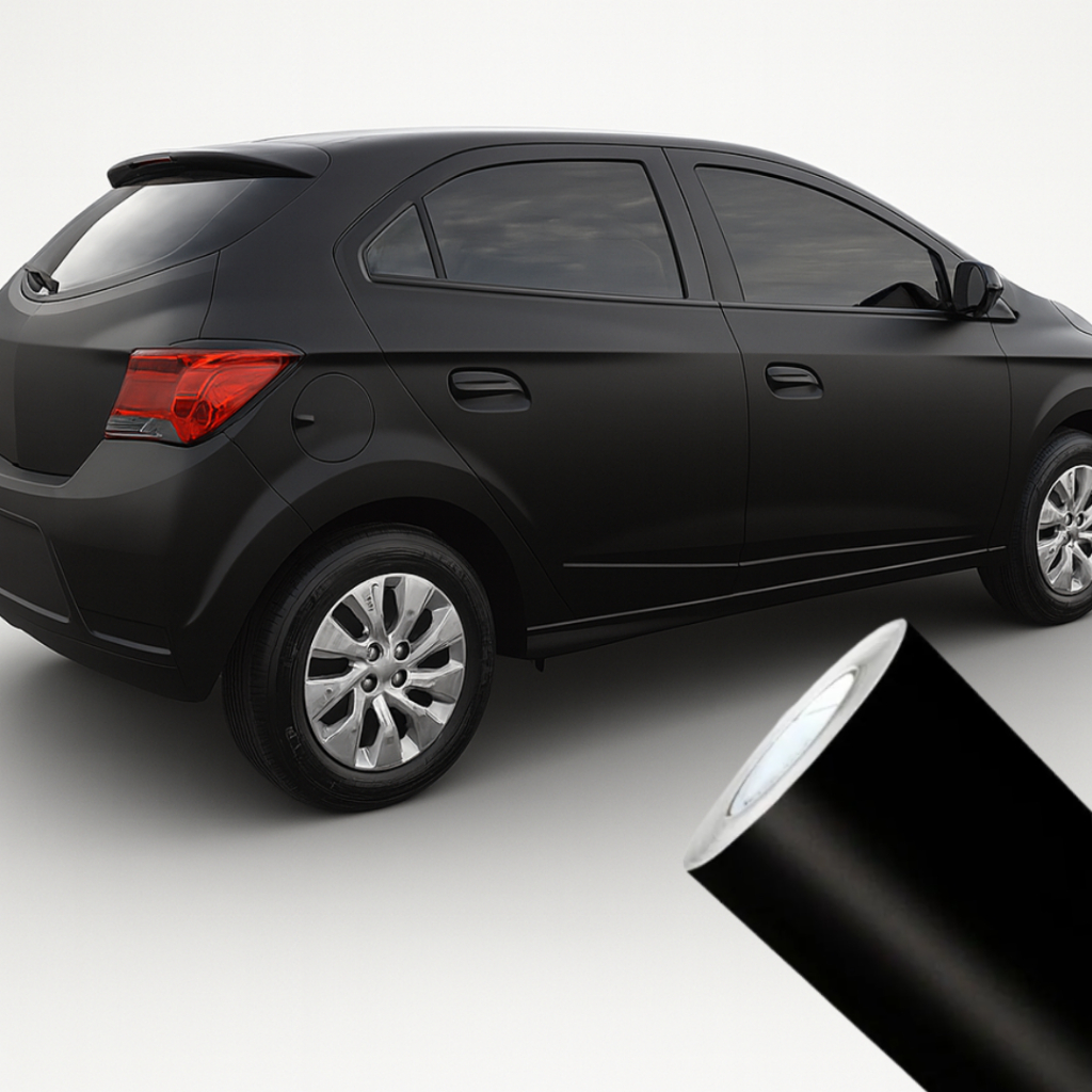 Adesivo Vinil Preto Fosco Para Carro Uso Automotivo Envelopamento de Carro Moto Capo Teto Porta