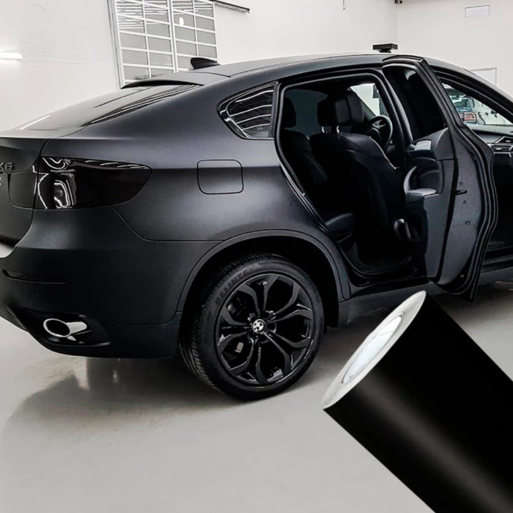 Adesivo Vinil Preto Fosco Para Carro Uso Automotivo Envelopamento de Carro Moto Capo Teto Porta