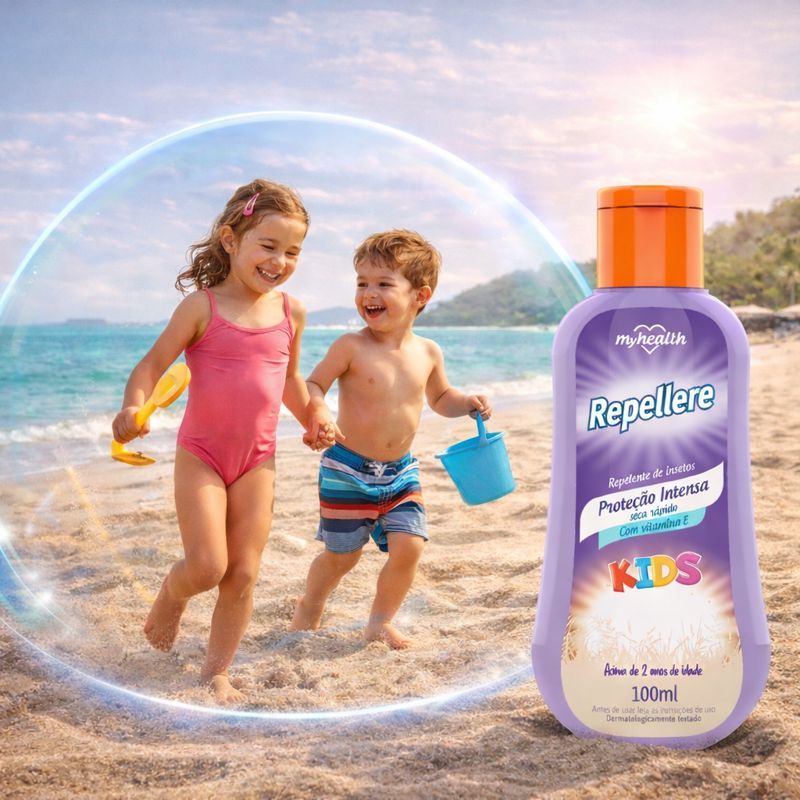 Repelente de Insetos Creme Kids Para Crianças a Partir de 2 anos 100ml My Health Repellere Proteção