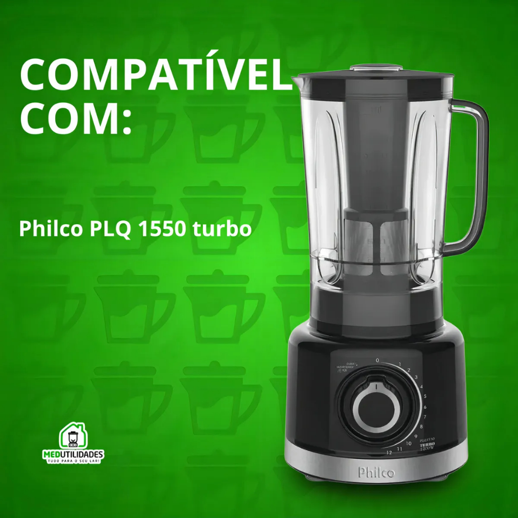 Copo Do Liquidificador Philco Plq1550 Turbo Pro Max 6 | Feito de Sangel Cristal  Vermelho ou Preto