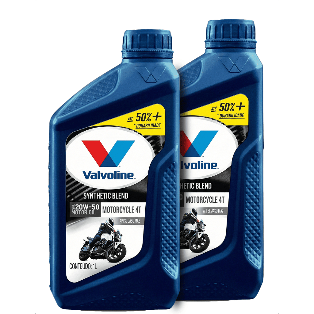 Kit 2 Óleos Valvoline 20W50 Semissintético 1L Para Motocicleta 4T Alta Resistência Máxima Eficiência