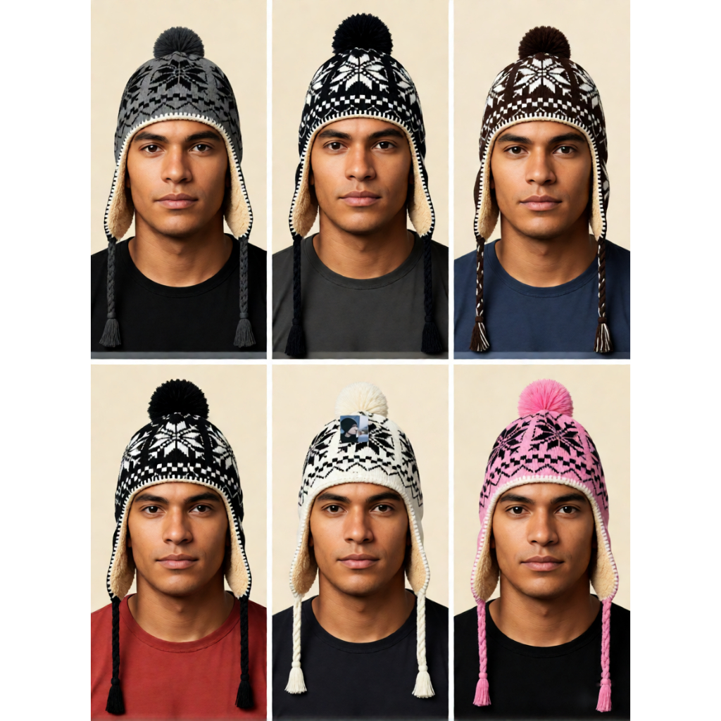 Atacado 🔥Kit 6 pcs Gorros Peruano Coya Chullo Chaves Touca Boliviano