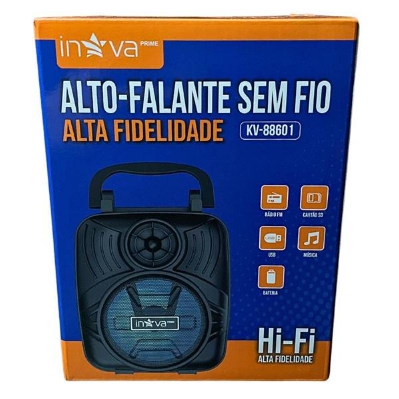 Caixa de Som Portátil- Rádio FM - INOVA - KV-88601