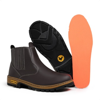 Botina em couro sintetico para trabalho em Oferta na Shopee