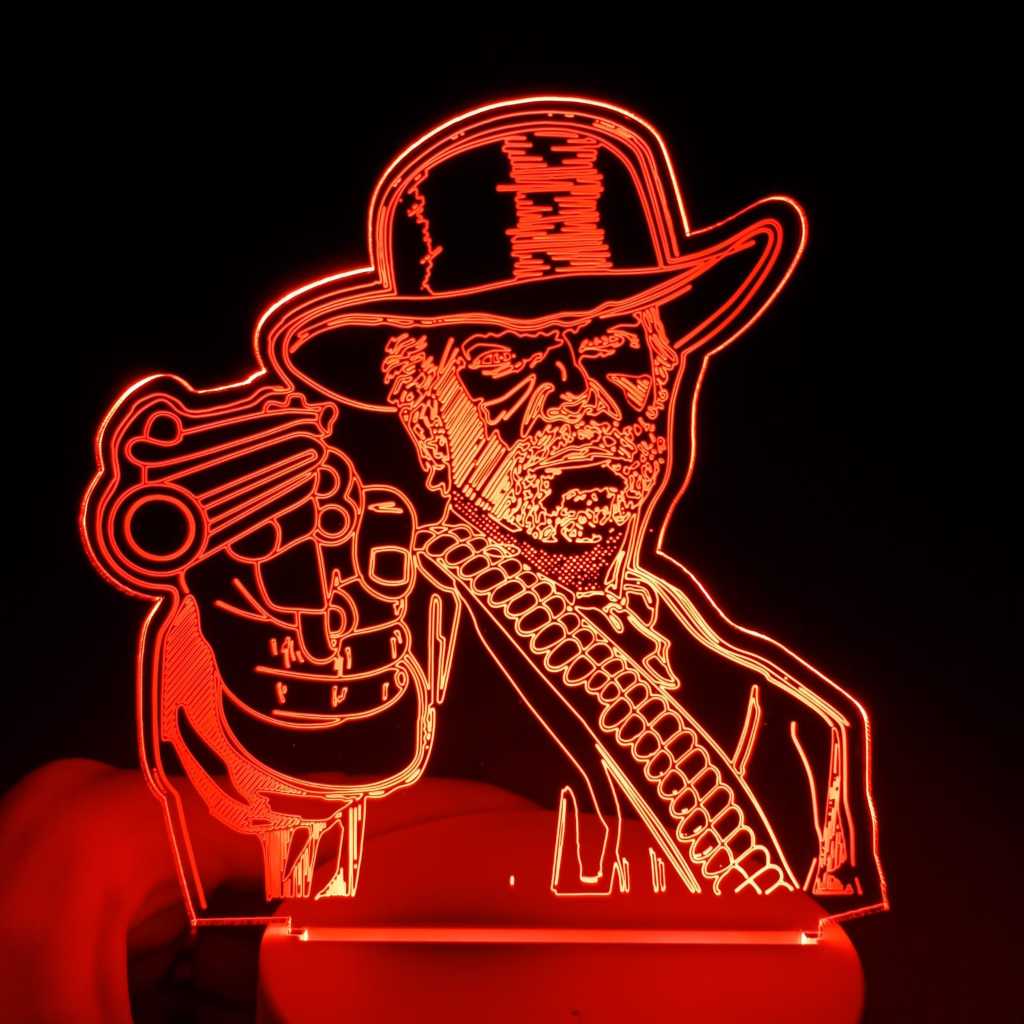 Abajur Luminária Red Dead Redemption Ac0276 jogo Rockstar Led de Mesa Ac0276 Luz Noturna Presente Criativo Decoração 2