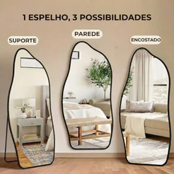 Espelho Lopazzi Orgânico Decorativo Para Closet Quarto E Provador