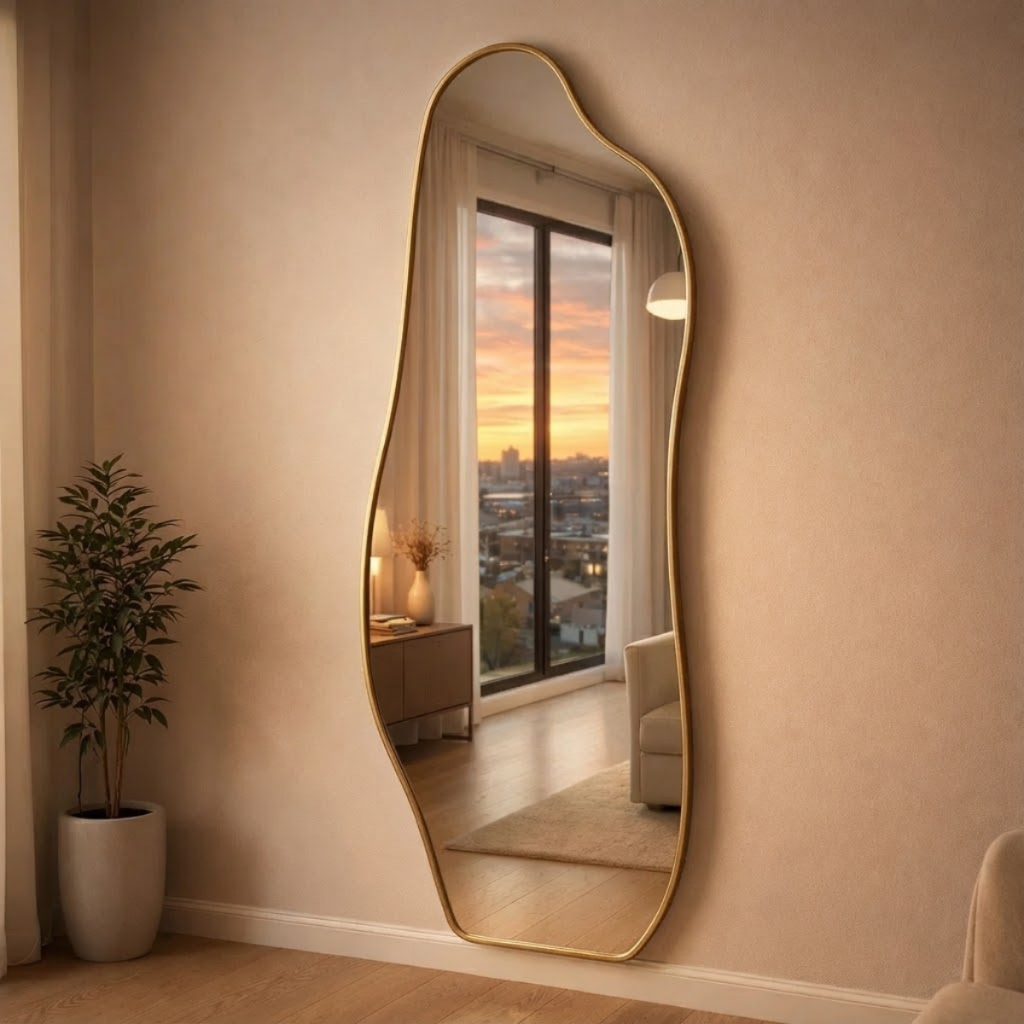 Espelho Orgânico Grande De Chão Ou Parede Decorativo Sala Quarto Várias Cores em Oferta na Shopee