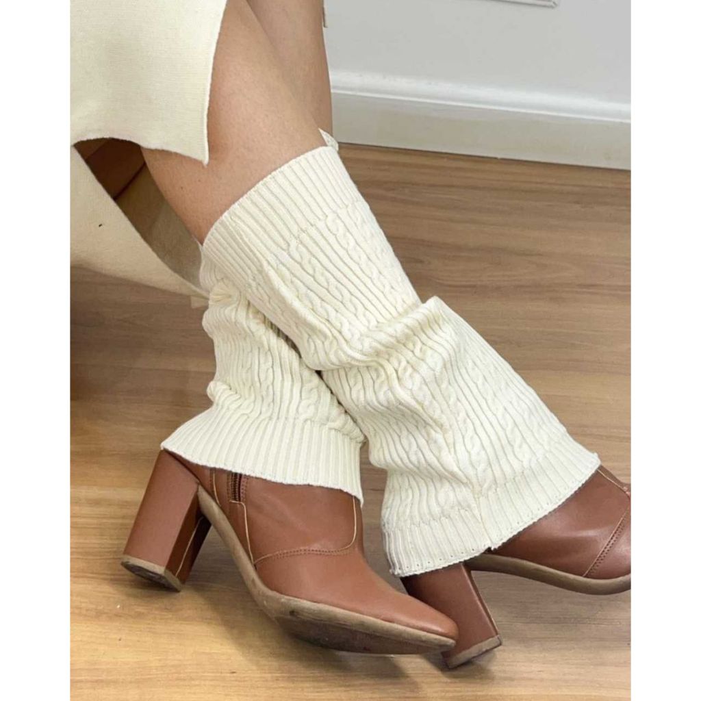 Meia Polaina Tricot Modal Caneladas Sem Pés Cforto e qualidade premium Fitness Ballet Aquecedora