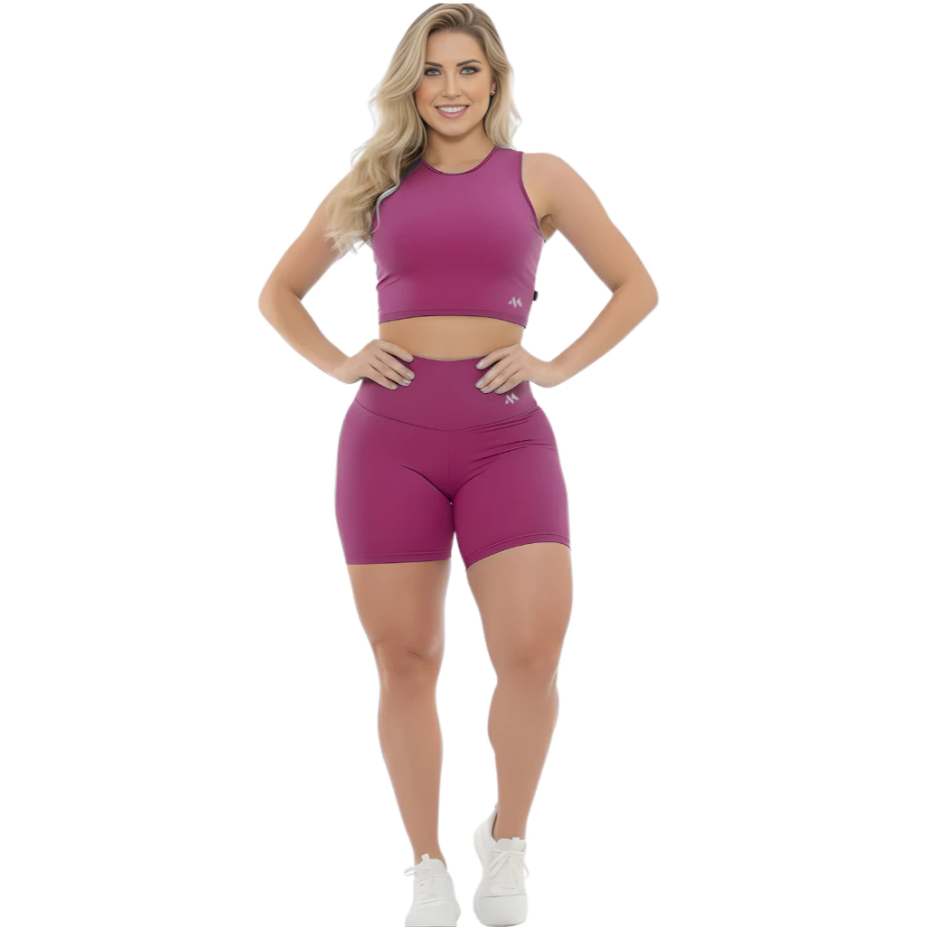 Conjunto Bermuda Blackout Moda Titness Zero Transparencia — imagem 1