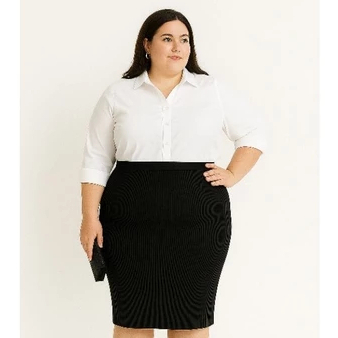 Saia Midi Canelada Feminina Evangélica Plus Size – Elegante e Confortável (EXG e G1) em Oferta na Shopee