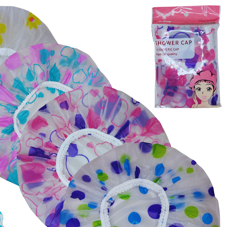 Kit 3 Touca de Banho Reutilizável Impermeável Cabelo Protegido