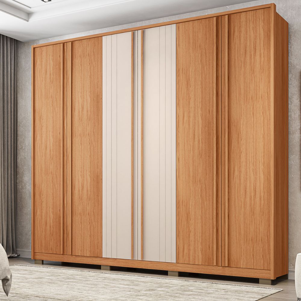 Guarda-Roupa Casal 6 Portas 4 Gavetas Mozart Caemmun em Oferta na Shopee
