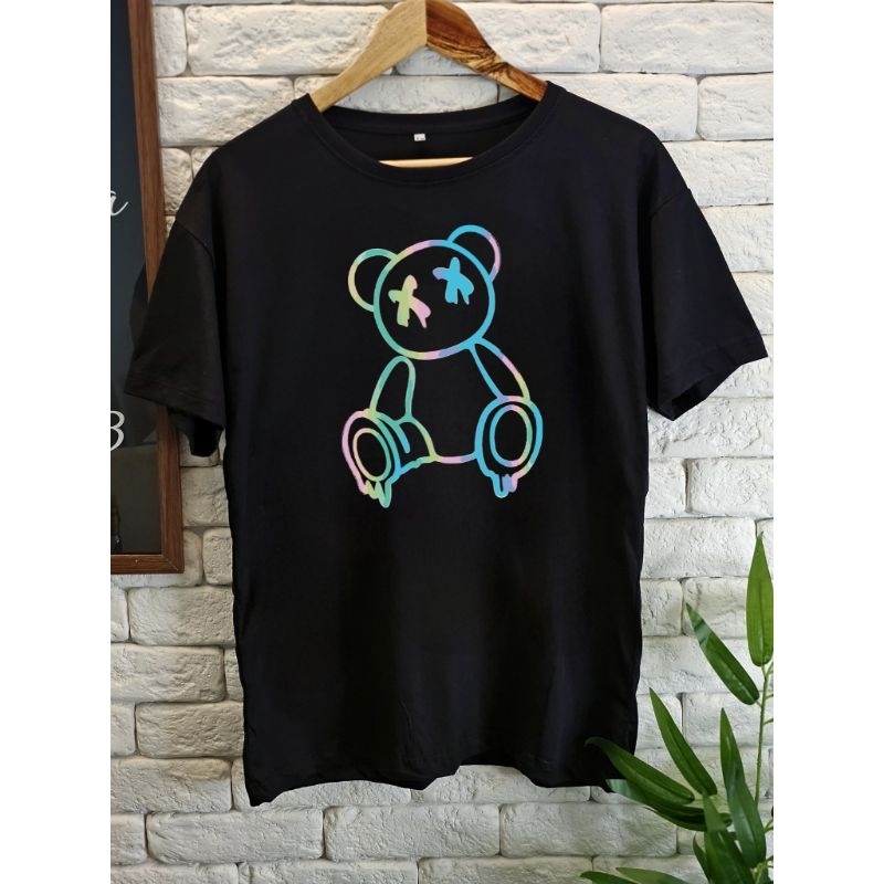 Camiseta Oversized Streetwear Estampada Unissex Skatista Premium Urso, Bear