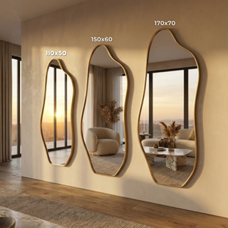 Espelho Orgânico Dourado Preto Prata Bronze Off White Luxo em Oferta na Shopee