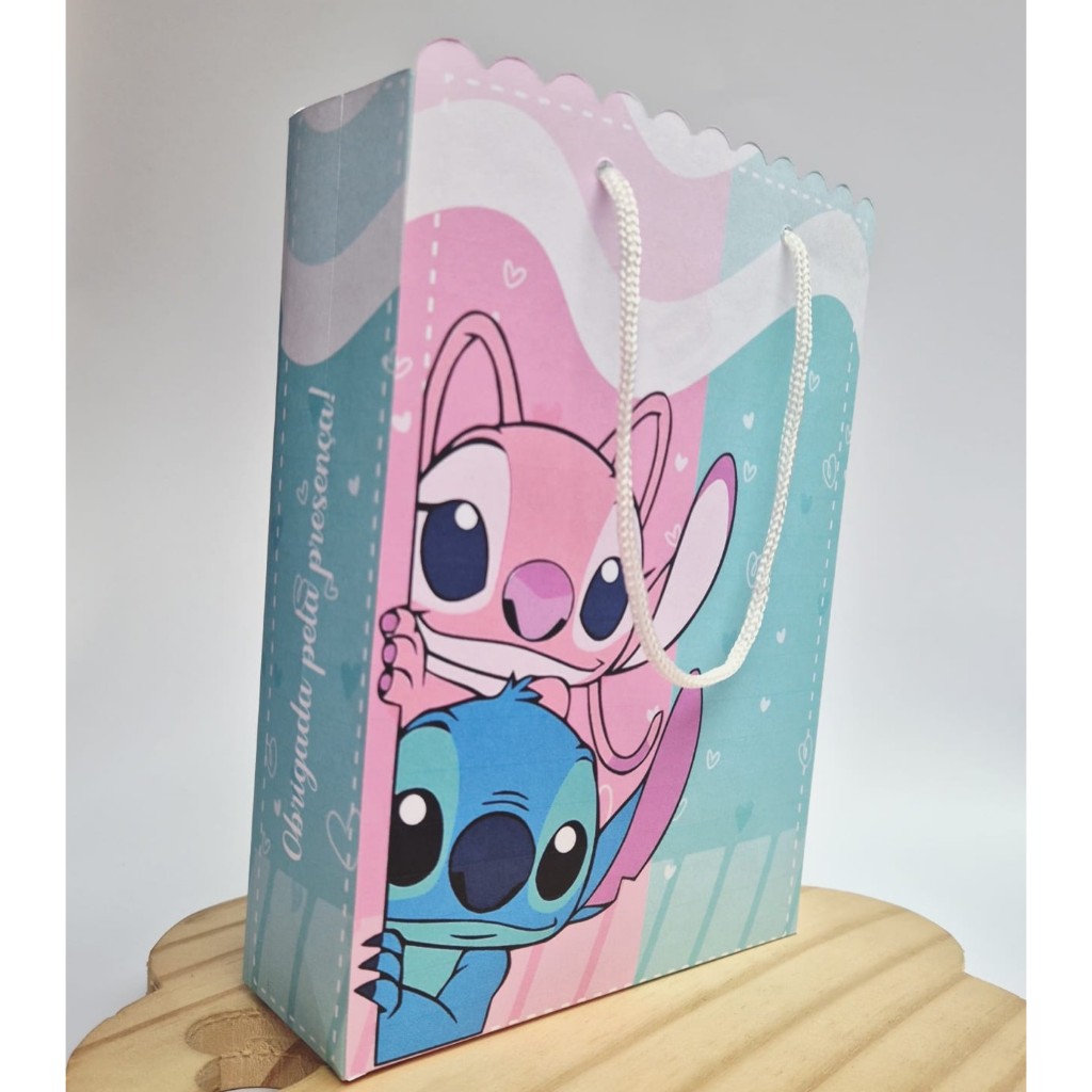 Kit Sacolinha STITCH E ANGEL Tam.M Lembrancinha Surpresa Festa Aniversário Infantil ENVIO RÁPIDO — imagem 2 de 2