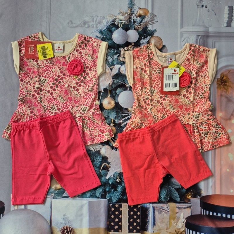 Conjunto Blusa Malha Estampada Bebê Feminino e Bermuda Cotton Brandili - 31407.009