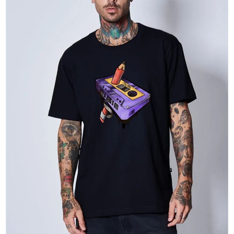 Camiseta Oversized Streetwear Estampada Unissex Skatista Premium 100% Algodão Promoção
