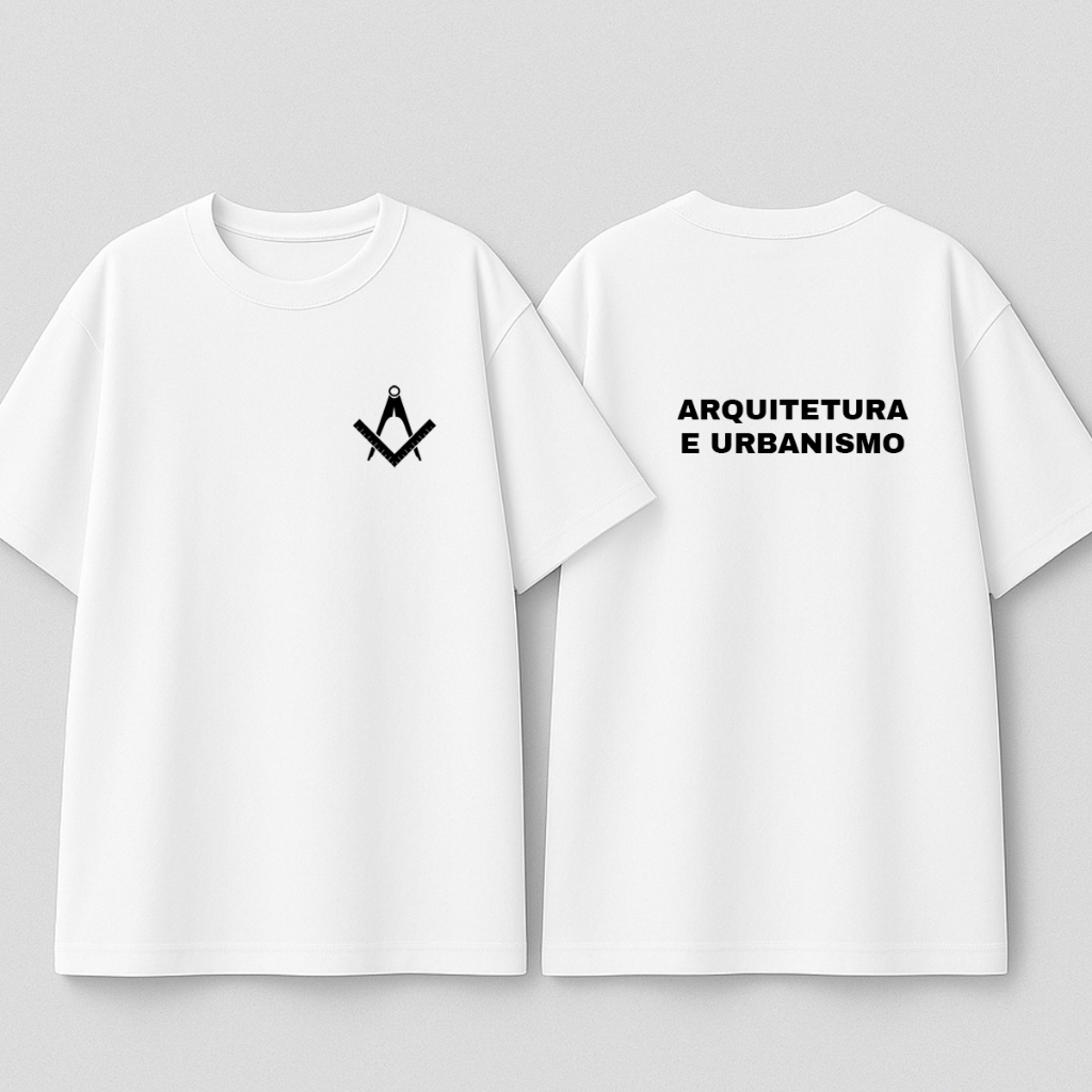 Camiseta Masculina Estampada Arquitetura e Urbanismo Faculdade Profissões 100% Algodão Varias Cores