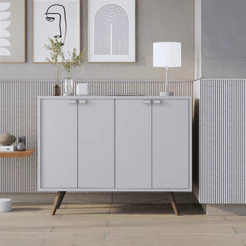 Buffet 4 Portas 110cm Para Cozinha e Sala de Jantar Aparador Multiuso Móveis Bonatto