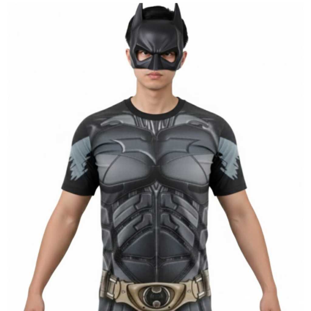 Camiseta Dry fit Adulta do Morcego Com Máscara de Plástico em Oferta na Shopee