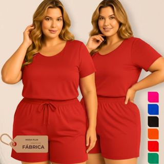 Conjunto Feminino Curve Plus size Short Blusa Adulto em Oferta na Shopee