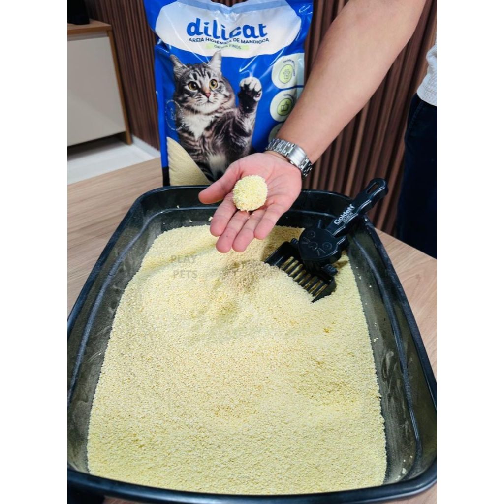 Areia Higiênica de Mandioca 4Kg para Gatos - Aglutinante e Sem Cheiro