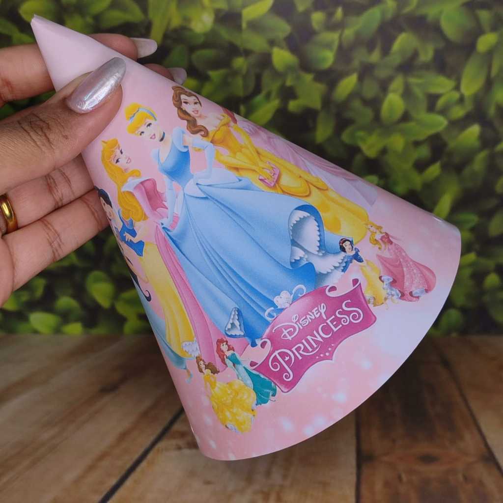 CHAPÉU DE FESTA TEMA PRINCESAS - ACOMPANHA ELÁSTICOS GRÁTIS