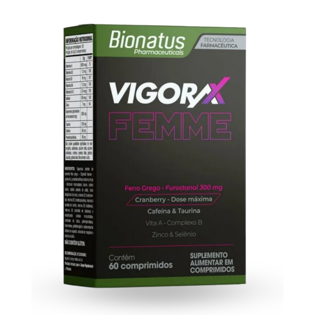 Suplemento Horm Feminino Vigorax Femme | Bionatus | Energia, Libido e Imunidade! Oferta Limitada