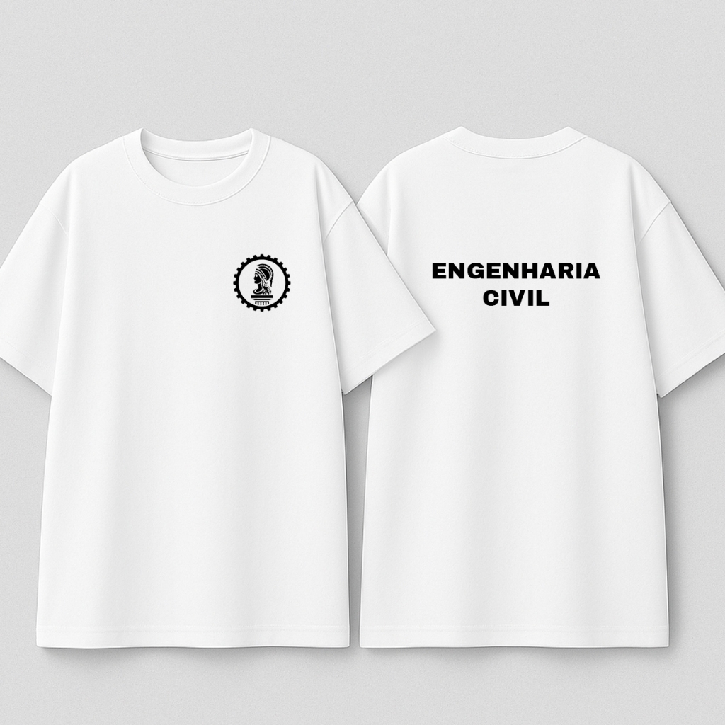 Camiseta Masculina Estampada Engenharia Civil Engenheiro Faculdade Profissão 100% Algodão