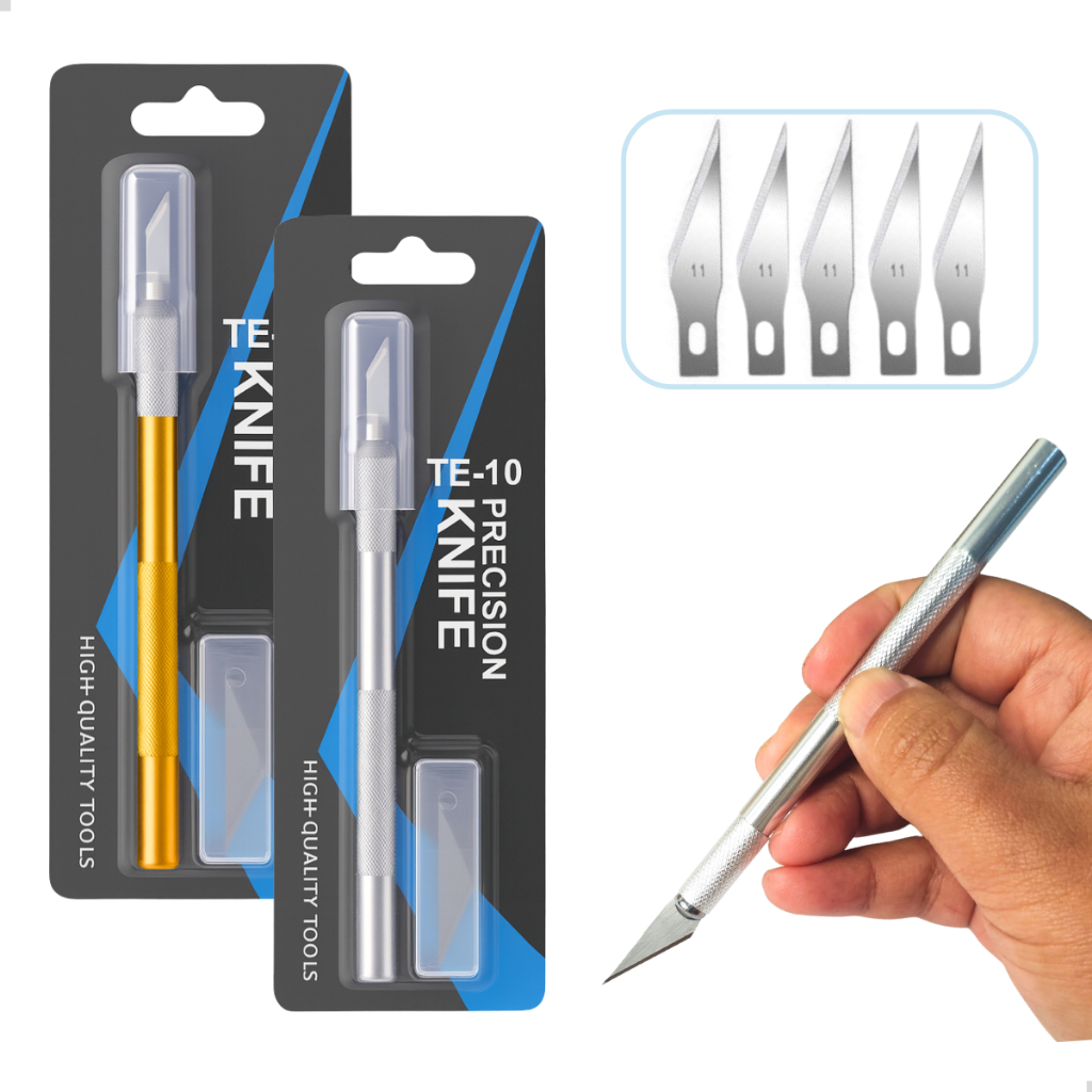 Kit 2 Estiletes De Precisão TE-10 Knife Lâmina Nº 11 Eletrônica Artesanato