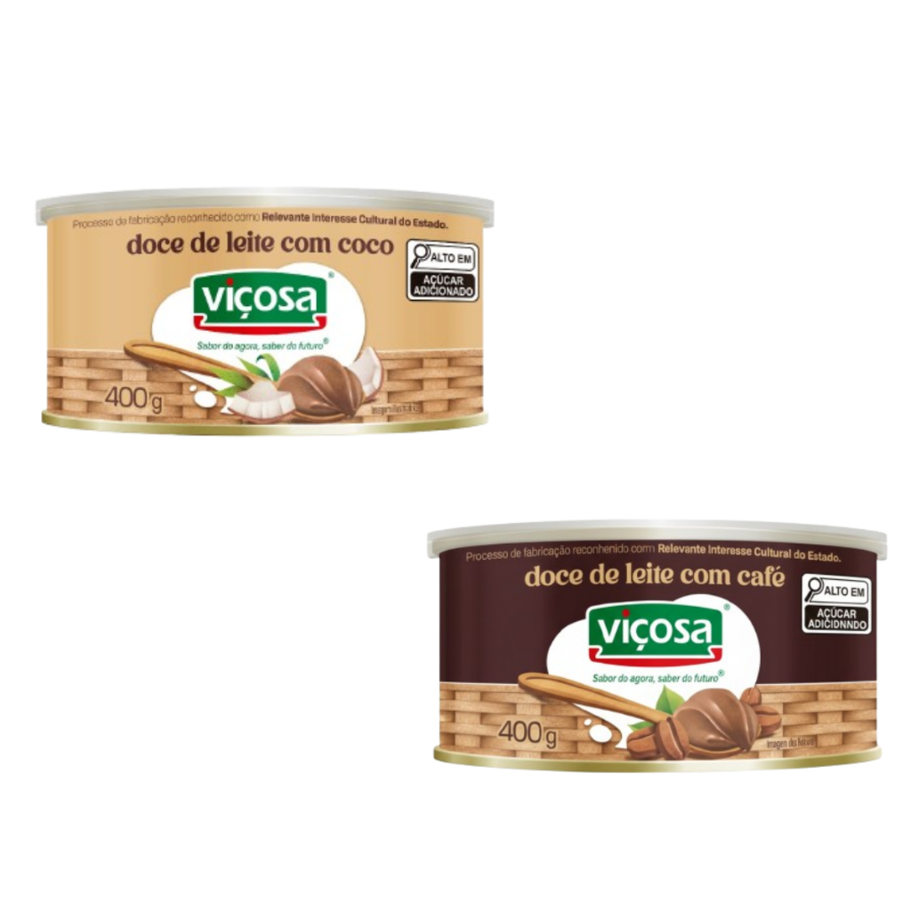 Doce De Leite Viçosa Com Coco 400g + Viçosa Café 400g