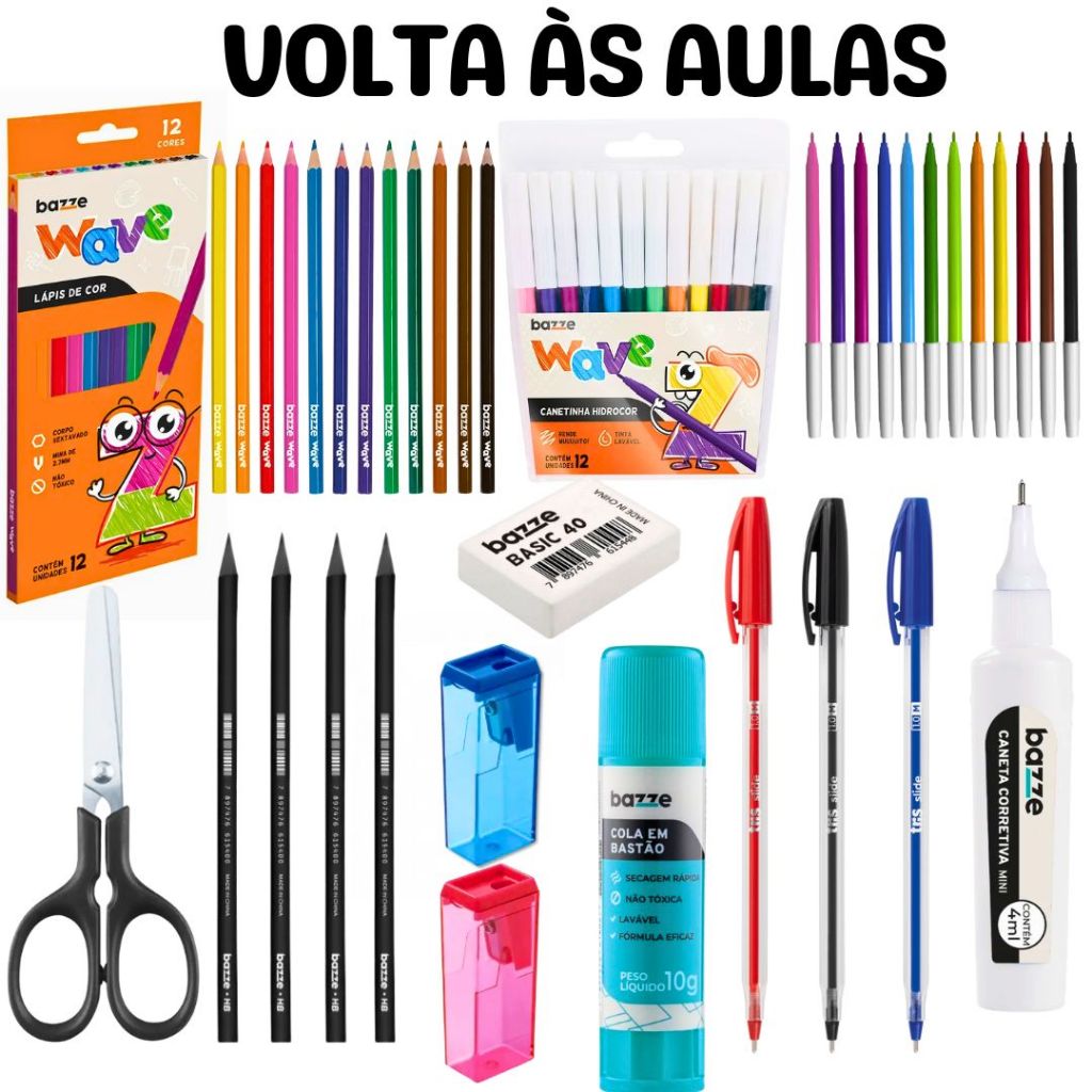 Kit De Material Escolar Completo para Ensino Fundamental e Ensino Médio Volta as Aulas Para Todas As Idades em Oferta na Shopee