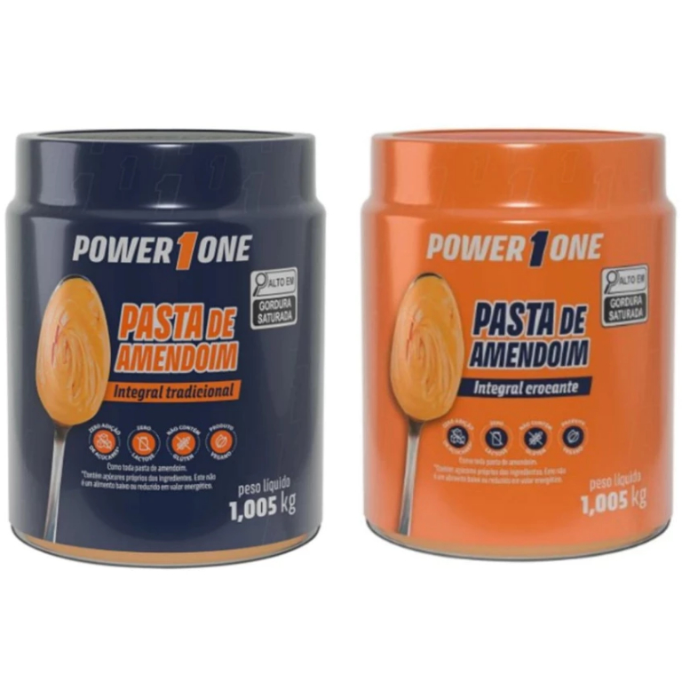 Pasta de Amendoim Integral  1KG PowerOne Combo Power One Pastas