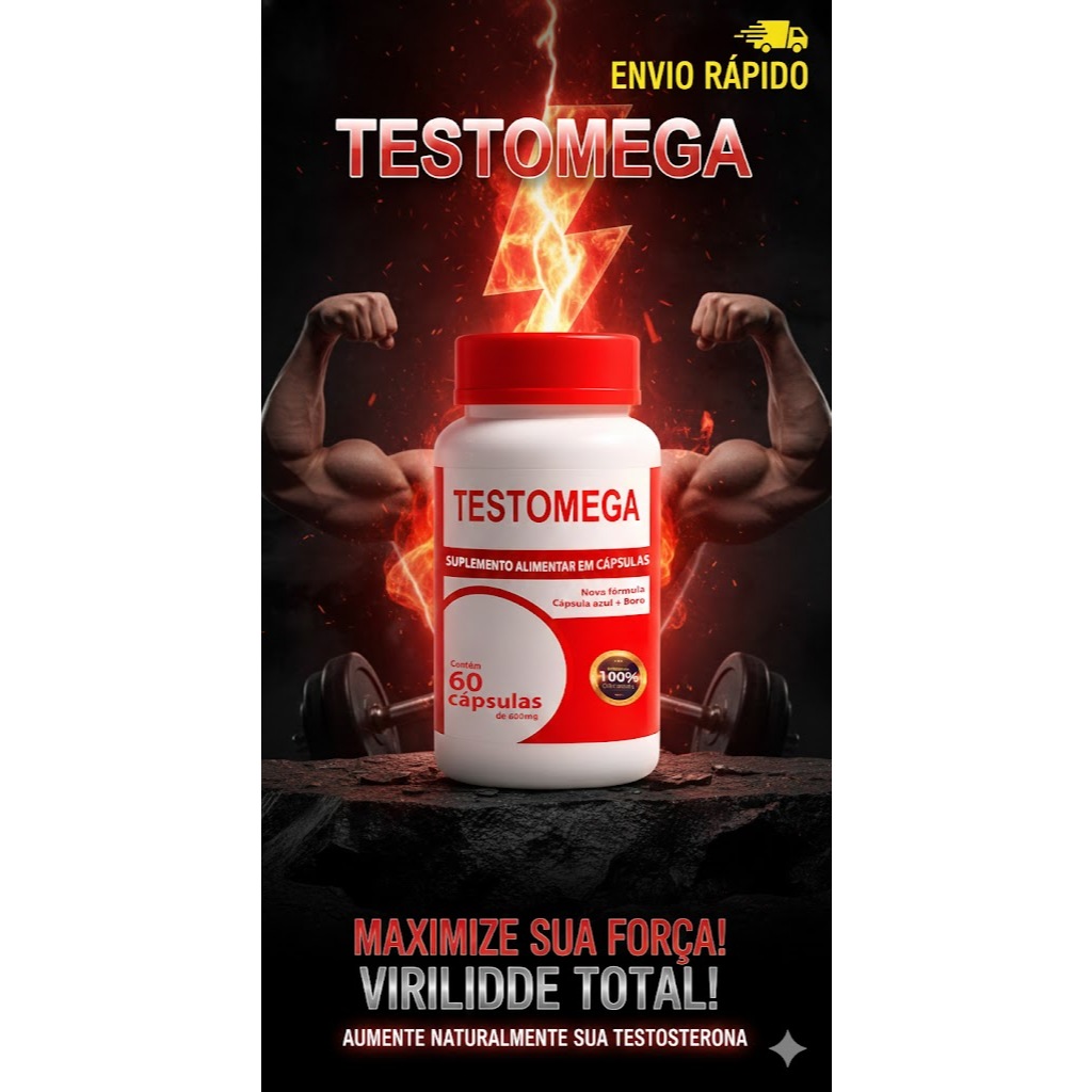 Testomega -  Energia e aumento da testosterona natural 60 Cápsulas De vitaminas