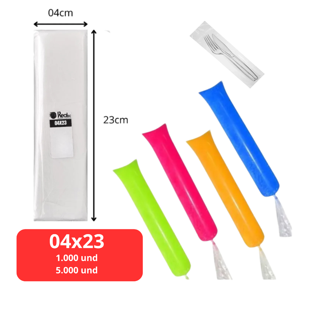 Saquinho Sacolé Gourmet Saco Geladinho Gelinho Chup Chup Embalagem - 4x23cm 1.000 uni
