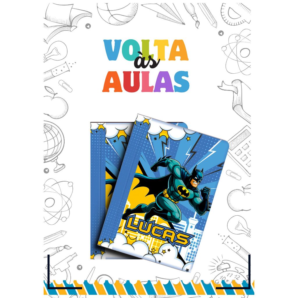 Caderno Brochurinha ou Brochurão Batman Personalizado | 96 Folhas em Oferta na Shopee