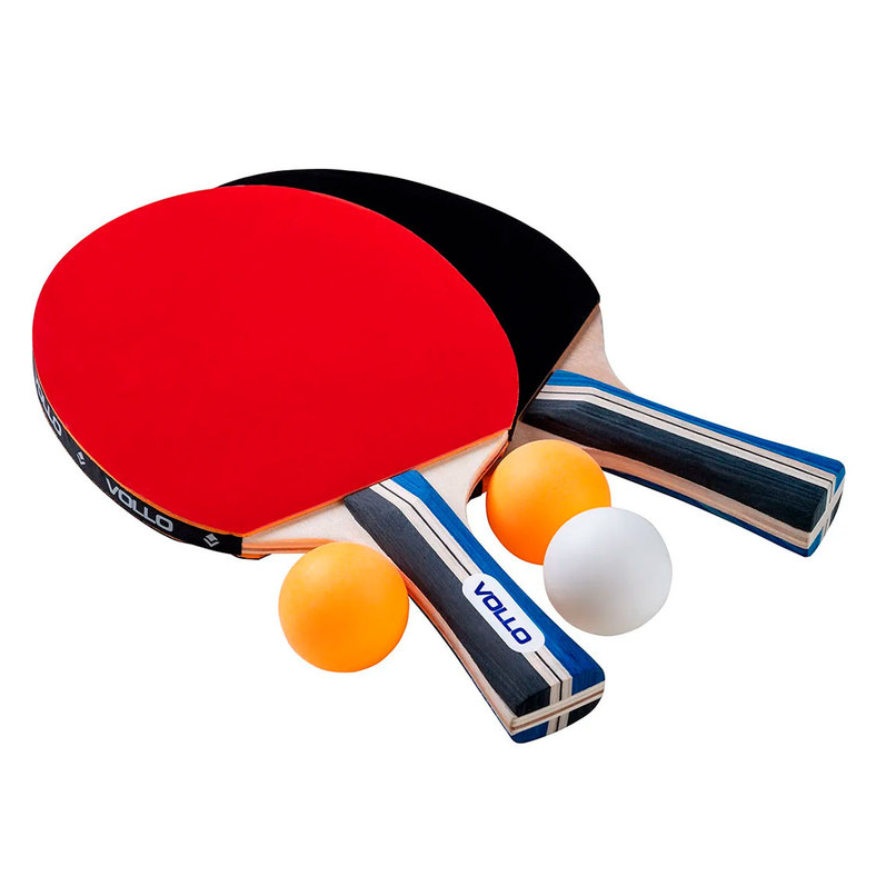 Kit Tênis de Mesa Vollo 2 Raquetes + 3 Bolas Profissional Original