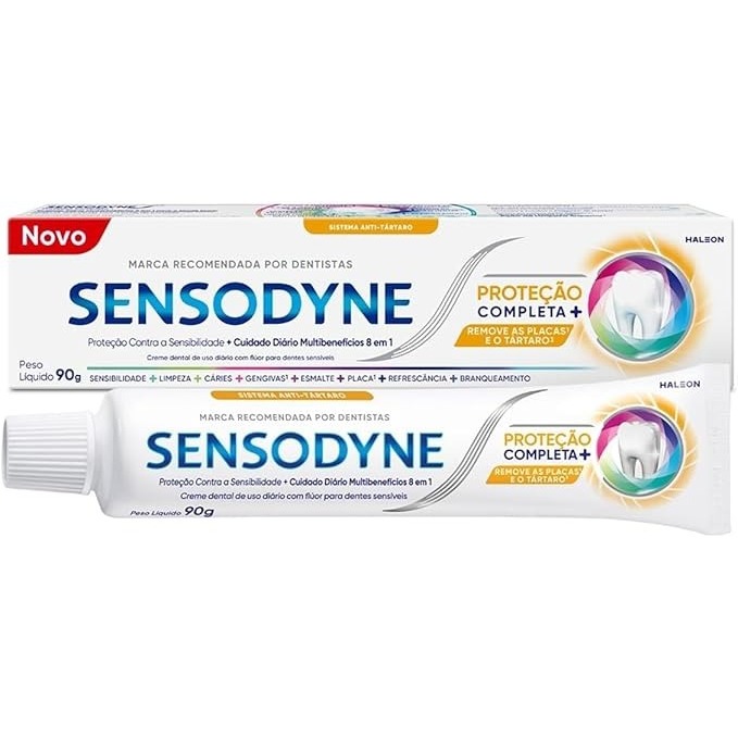 Creme Dental Sensodyne Proteção Completa Antitartaro 90g em Oferta na Shopee