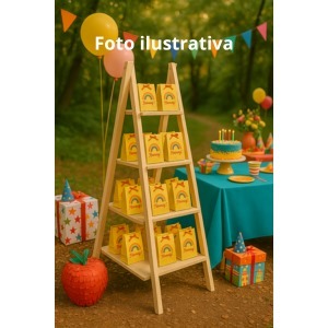 Escada Decorativa Escadinha Festa Mdf Cru Desmontável 4 Andares em Oferta na Shopee