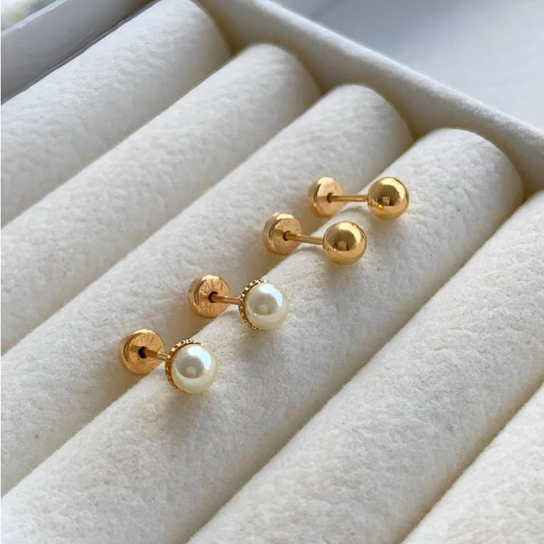 Brincos Infantil Antialérgicos e com Tarraxa Baby