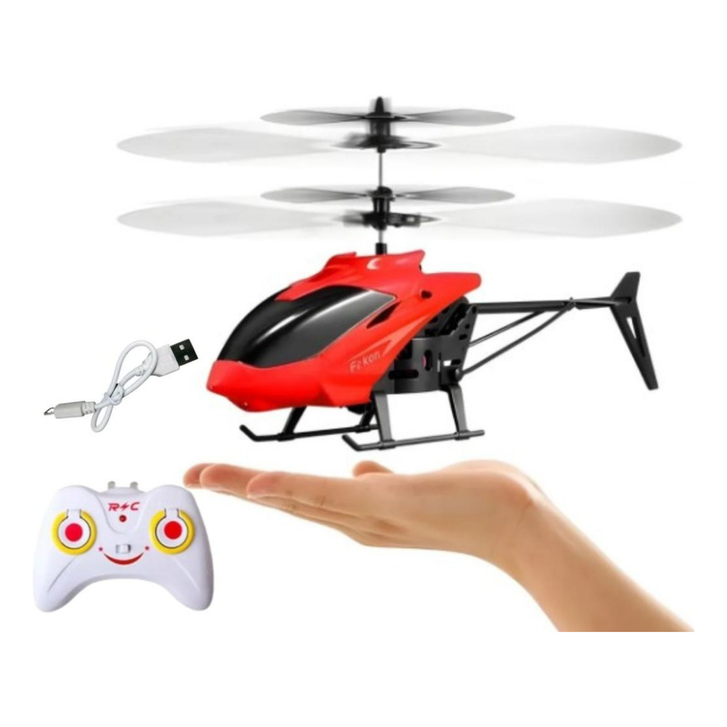 Helicóptero Com Controle Remoto e Sensor de Mão USB Recarregável Brinquedo Infantil